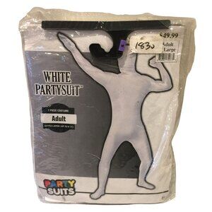 WHITE PARTYSUIT One Piece Hooded Adult Size XL Up to 6'3"